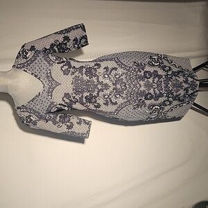 Baraschi Womens Black & Gray, Quarter Sleeves, Midi Dress, Size: 4